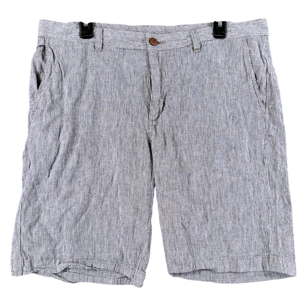 Tommy Bahama  Linen Blend Beach Shorts Mens 36 Hickory StripeCasual